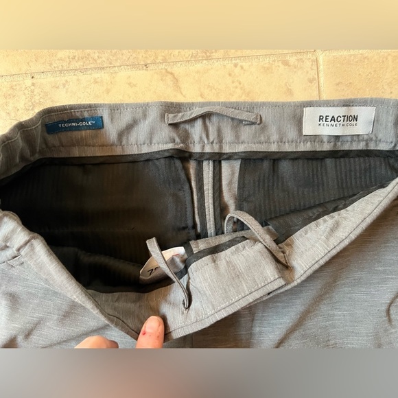 Reaction Kenneth Cole Men’s Gray Flat Front Stretch Slim Dress Pants‎ s 32/33 - Picture 2 of 4